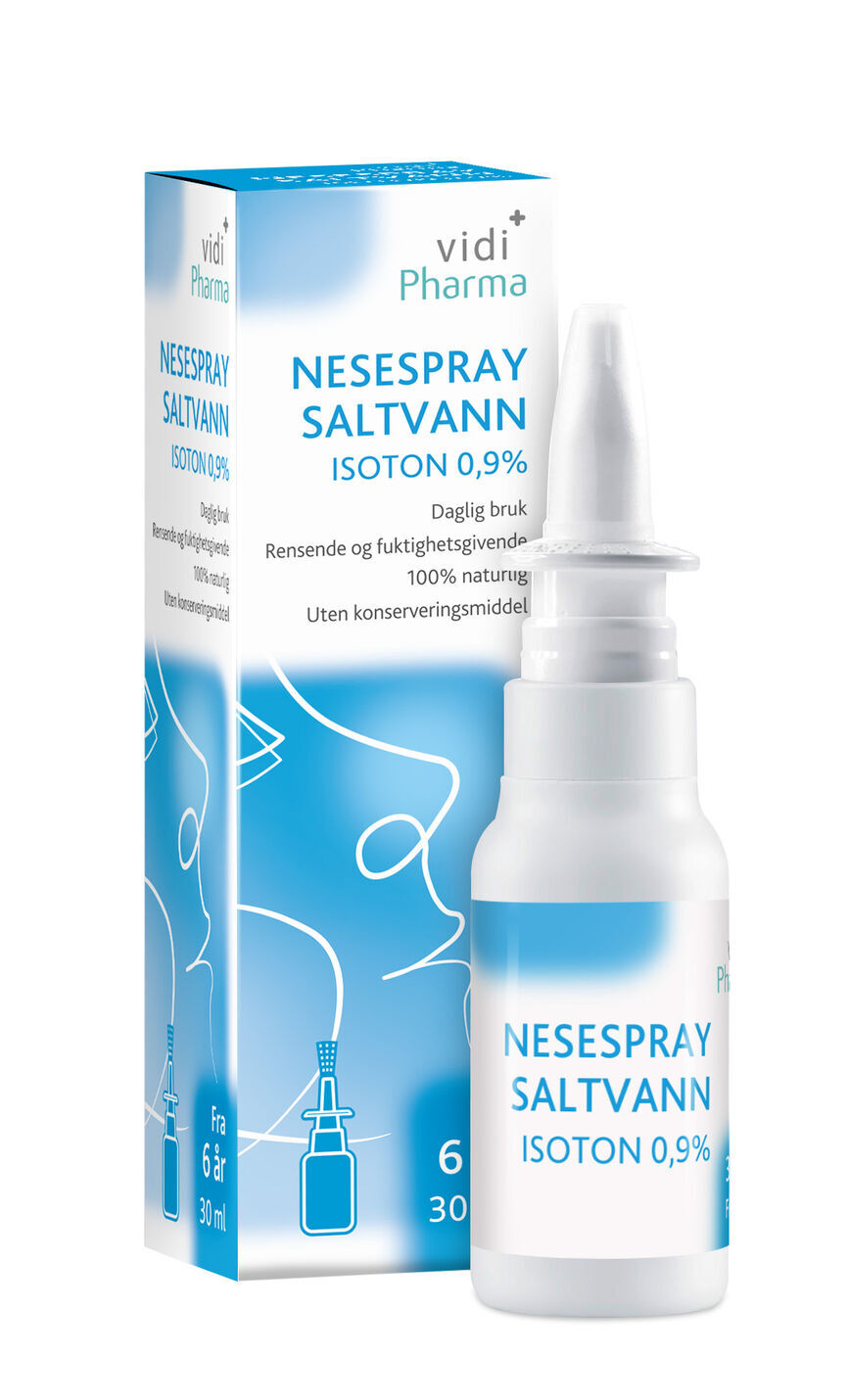 Nesespray saltvann isoton 0,9% 30 ml Vidi Pharma 