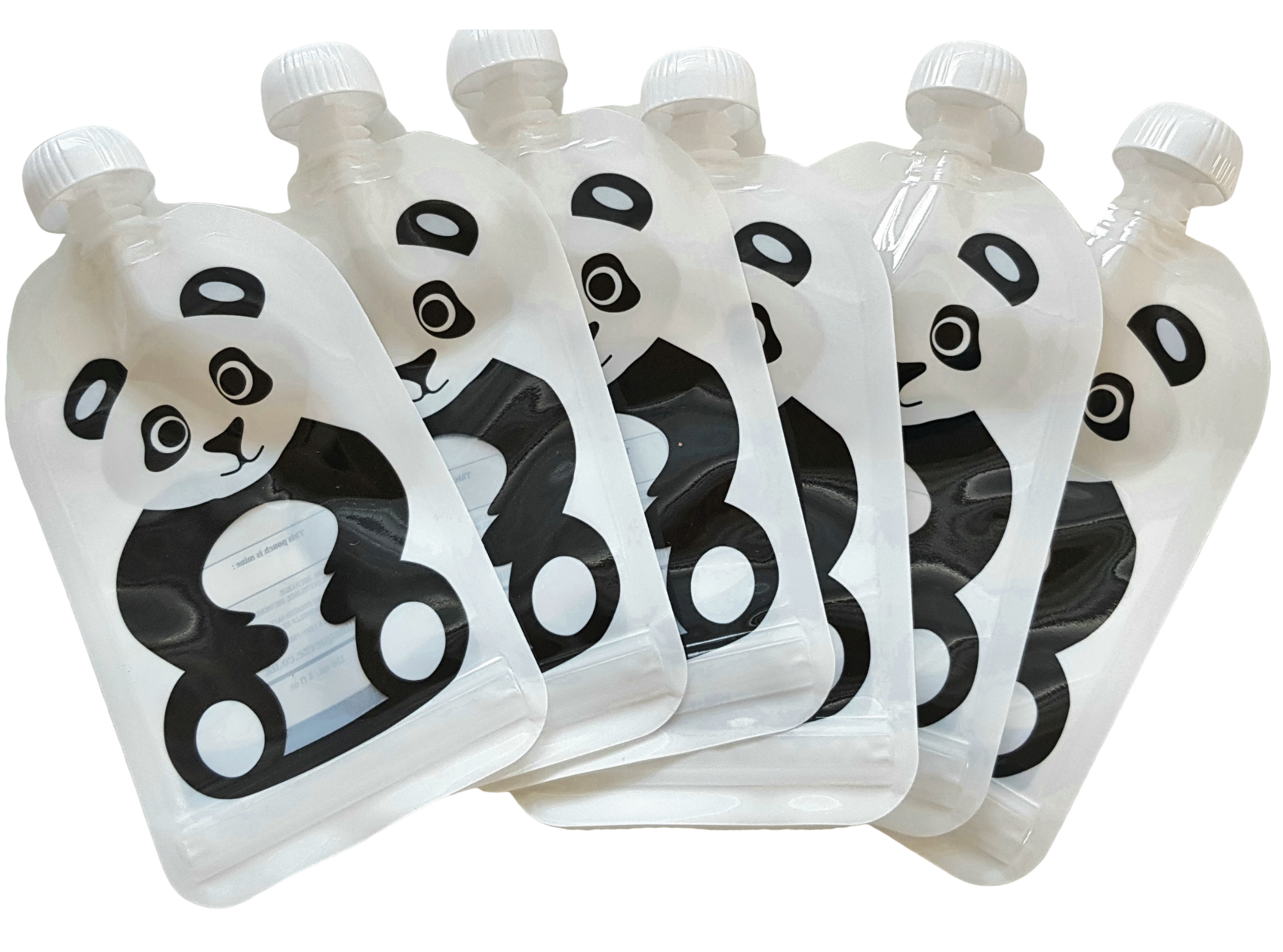 'Zipper' Panda Pouches 6-pack