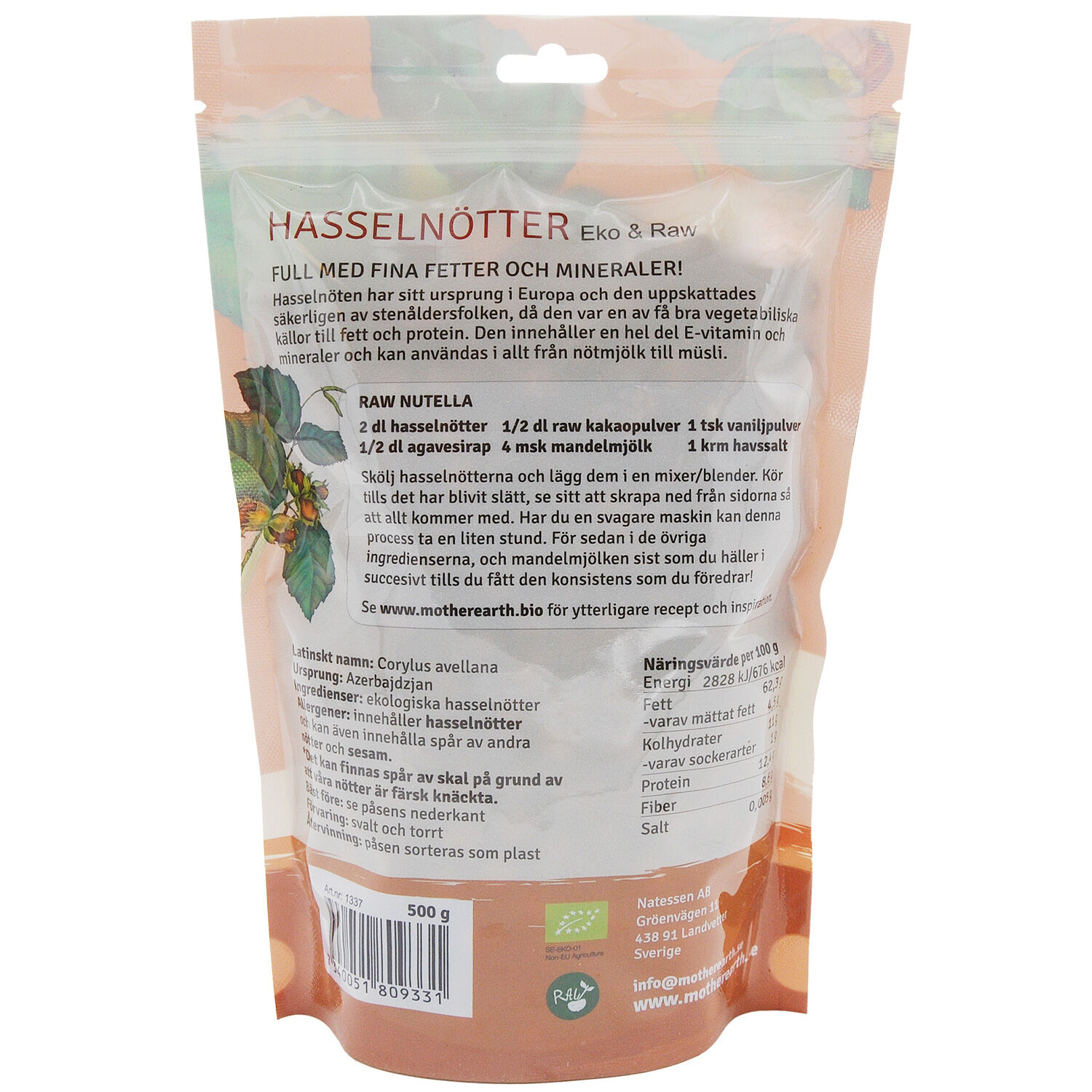 Hasselnötter Premium EKO 500g