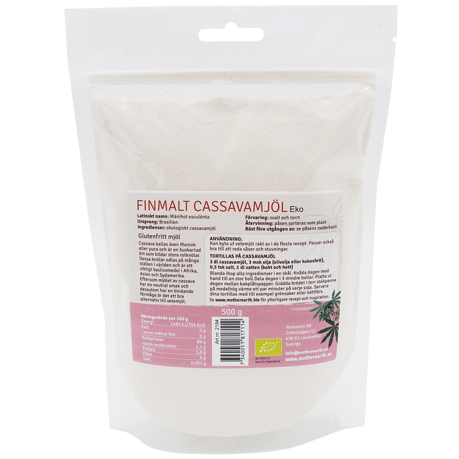 Cassavamjöl Finmalt 500g EKO