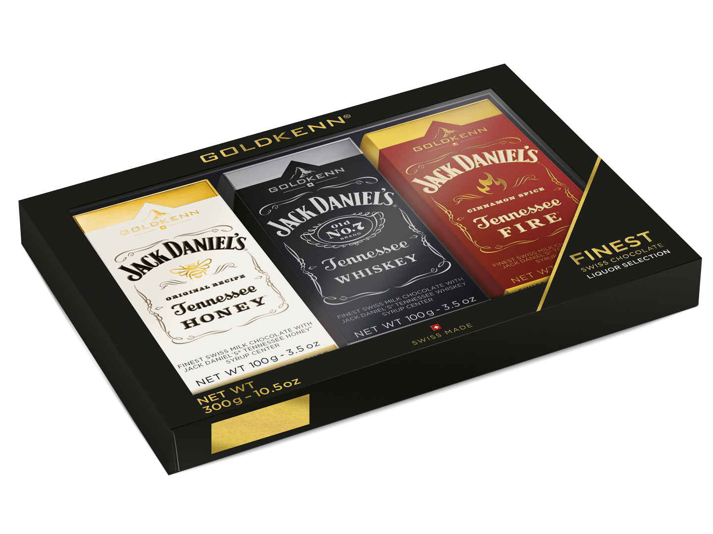 Jack Daniel’s Presentask, 3 x whiskeyfylld ljus 37% choklad