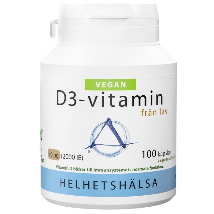 D3-vitamin, 50 µg, vegan 100 kapslar