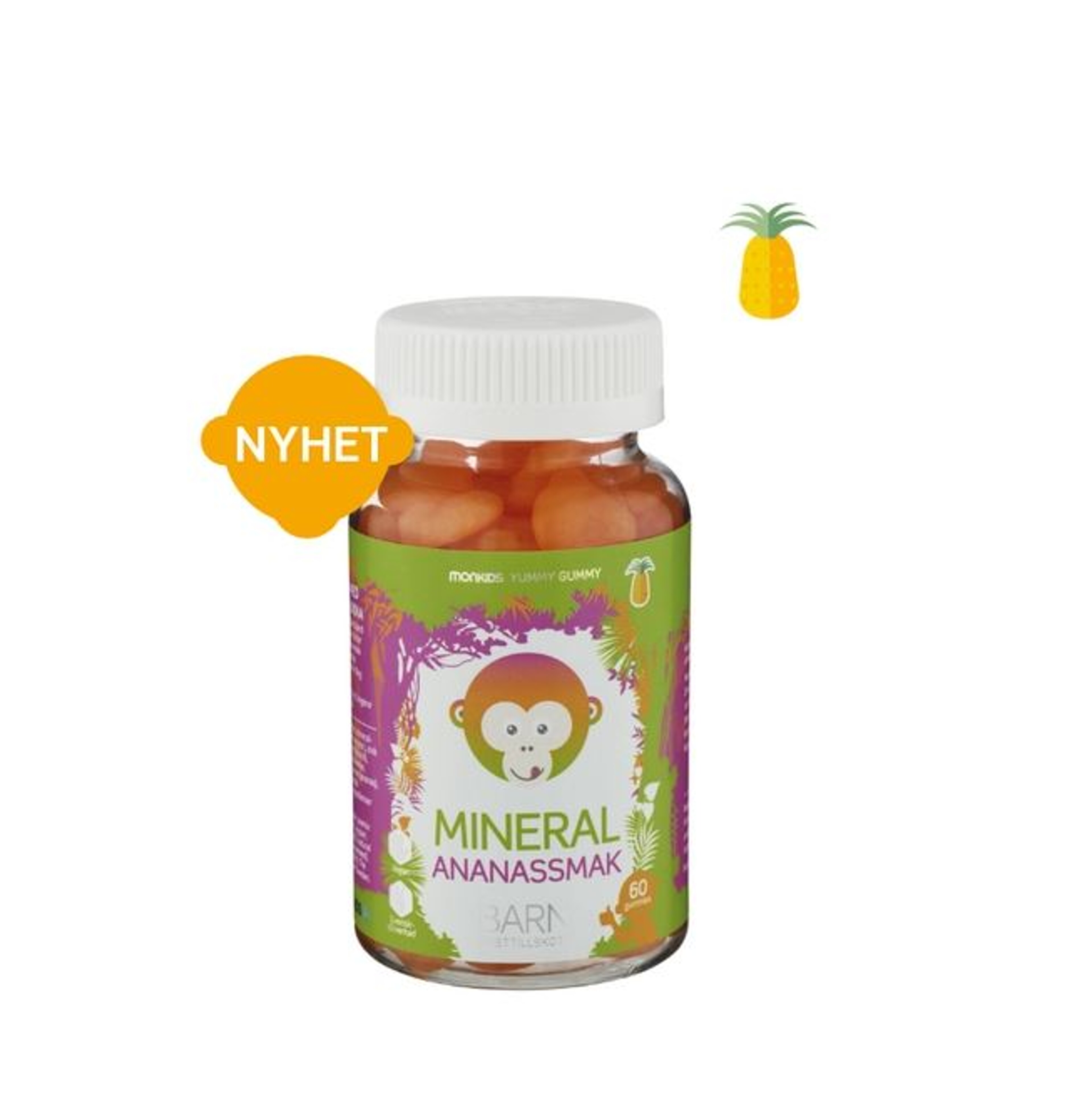 Vitamin + Mineral Barn Ananas 60 tuggtabletter
