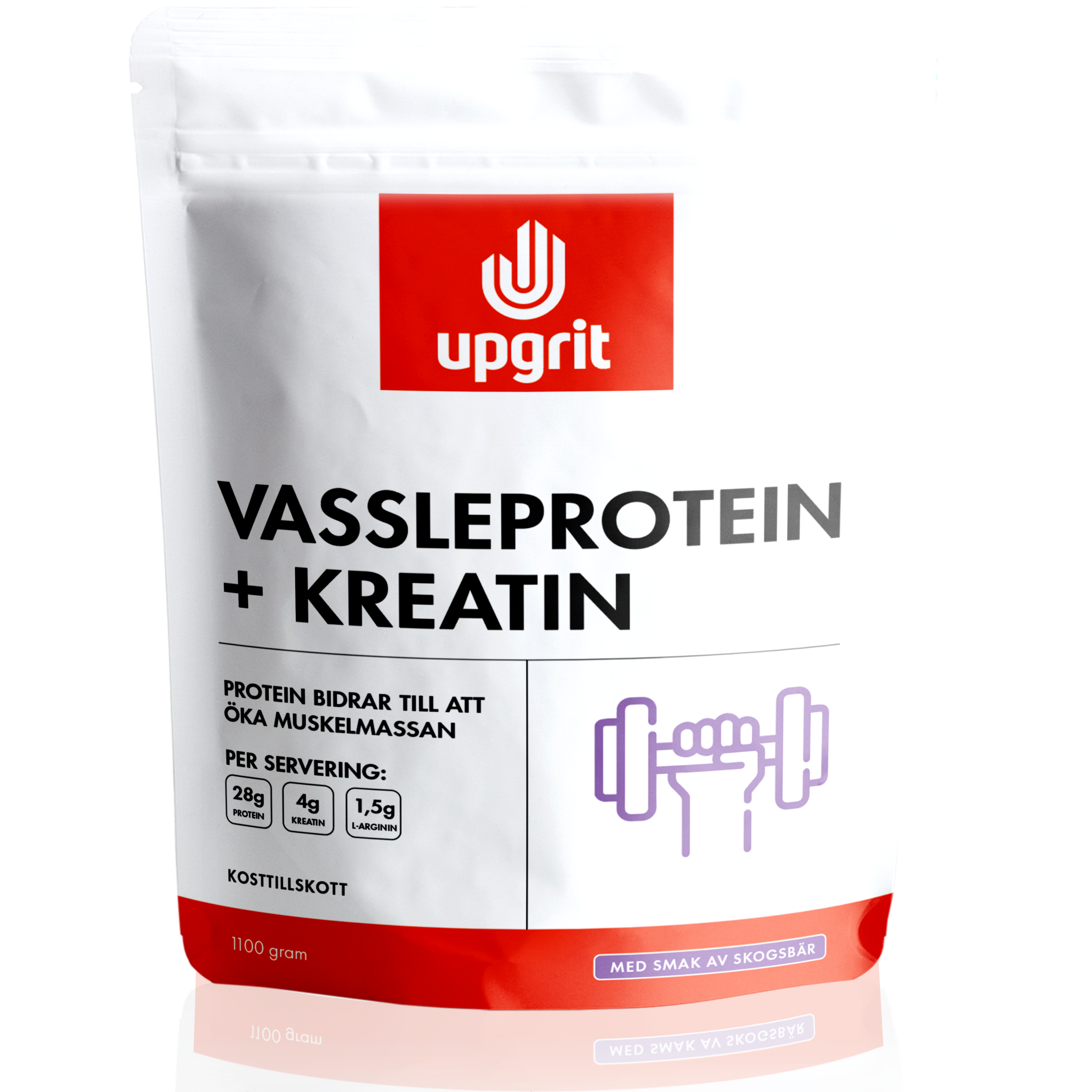 Vassleprotein + Kreatin, Skogsbär - 1100 gram