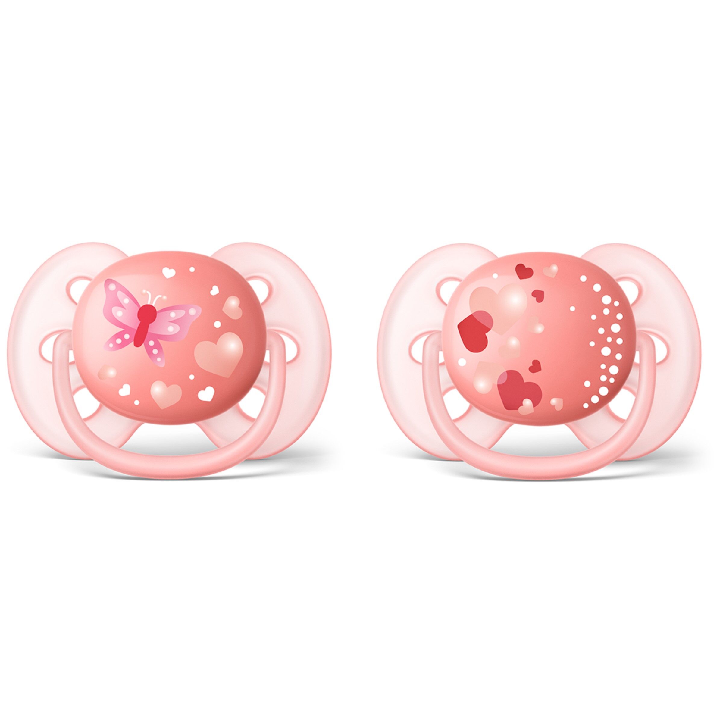 Soother Ultra Soft 6-18m 2 pack Pink