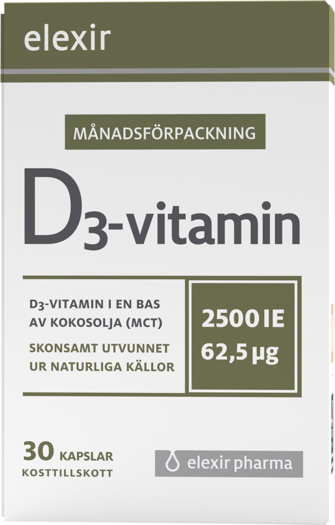 D3-vitamin 2500IE 30 kapslar