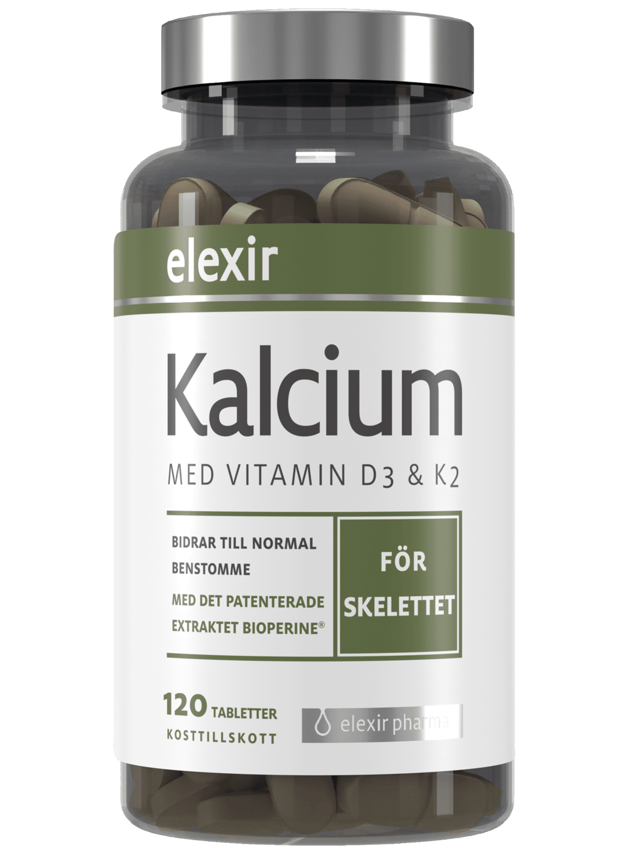 Kalcium + vitamin D3 & K2 120 tabletter