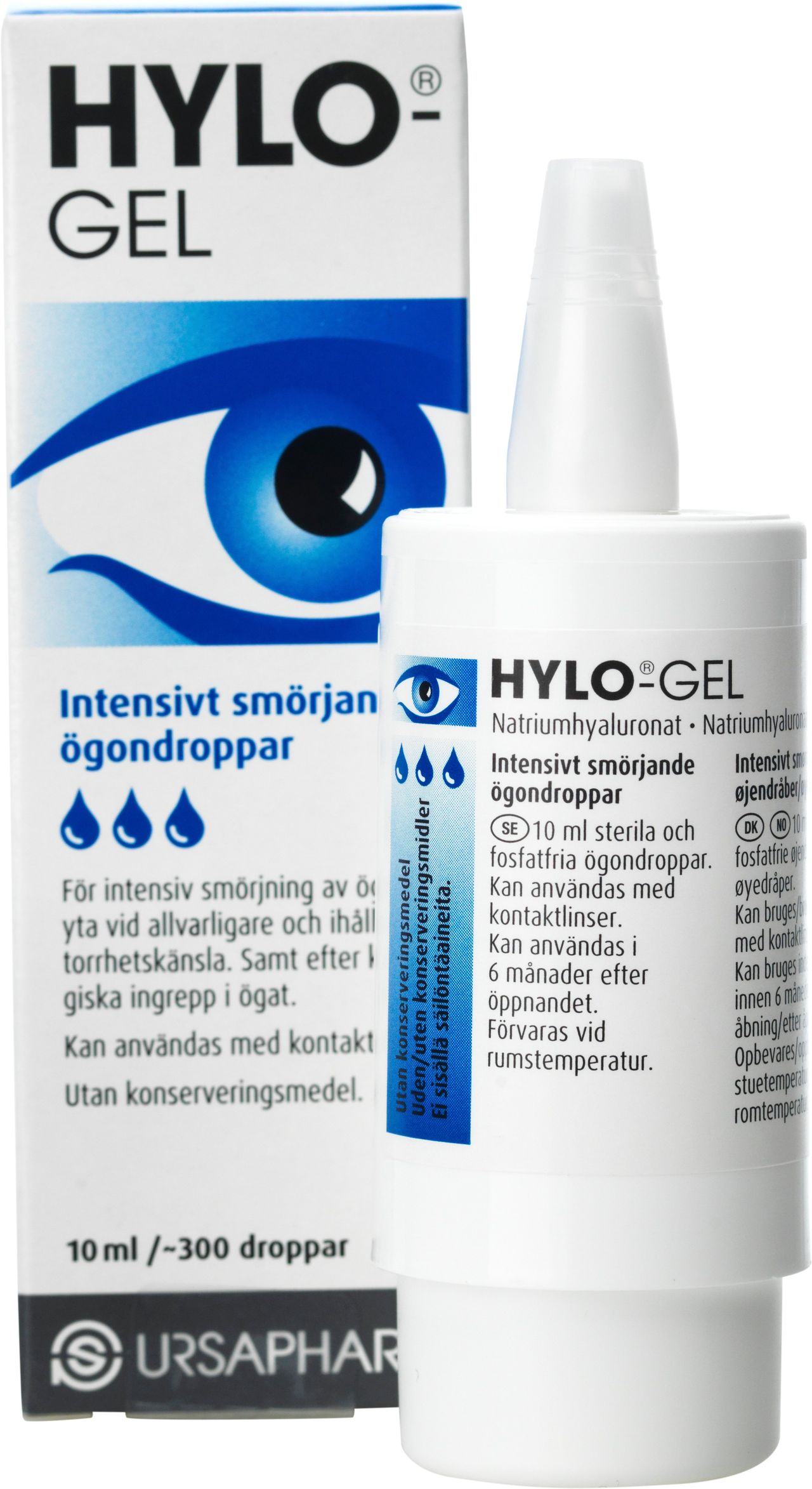 Hylo-Gel ögondroppar 300 doser 10 ml