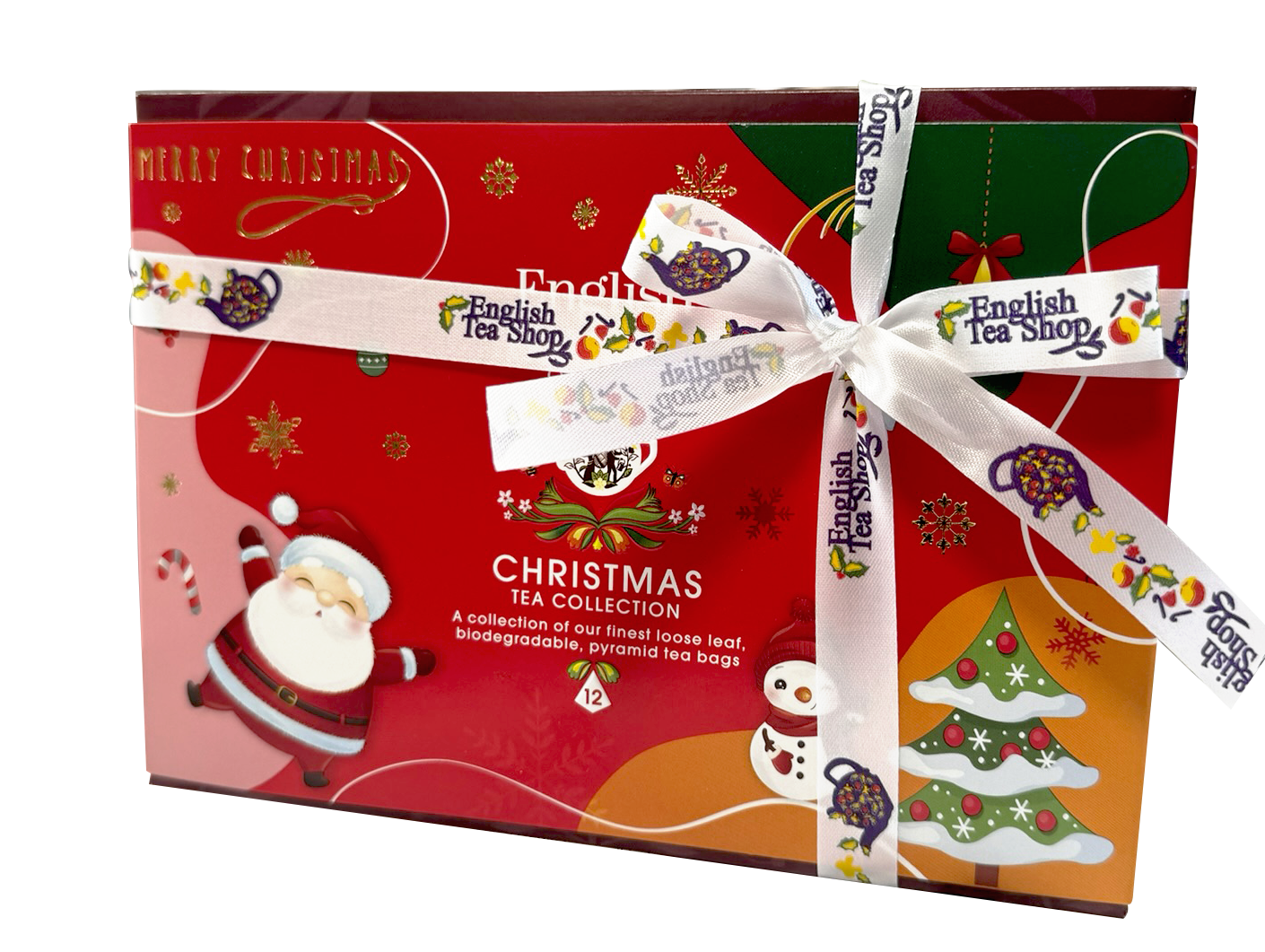 Presentask Christmas Red Santa pyramidte 6 smaker