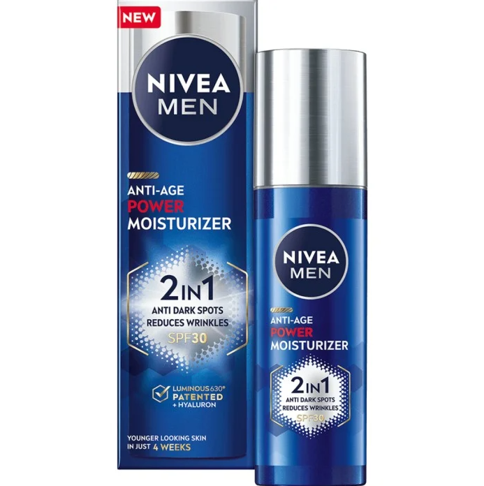 Men Luminous Anti-Age Power 2in1 Moisturiser SPF30, 50 ml