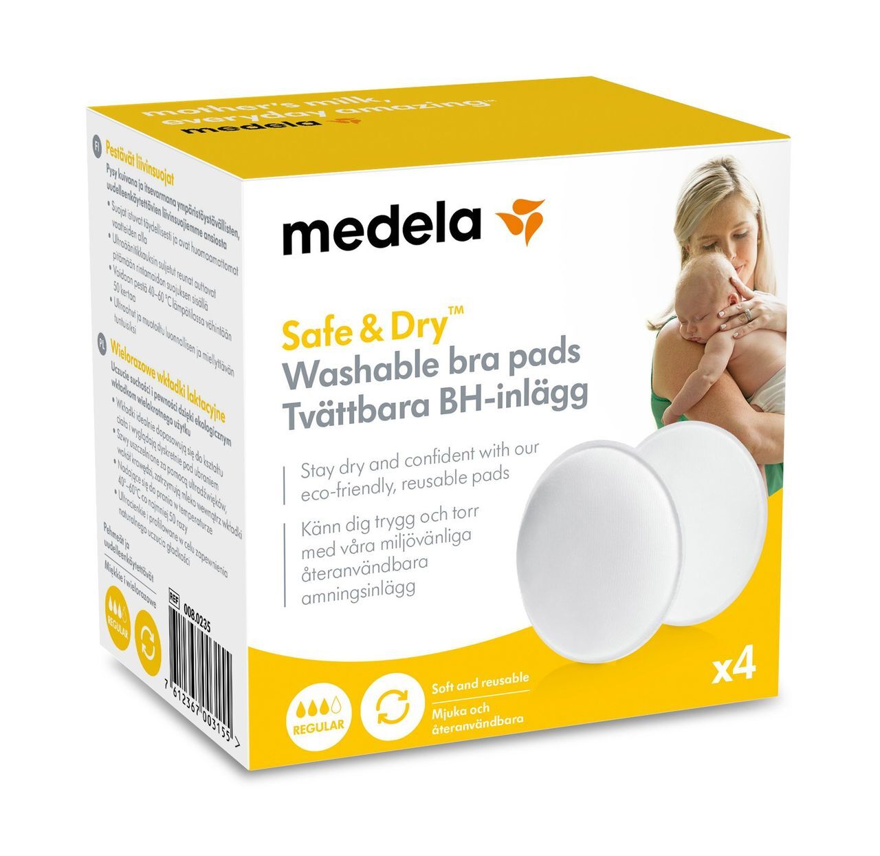 Safe & Dry BH-inlägg Tvättbara 4 st