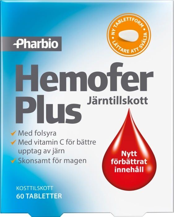 Hemofer Järn Plus Folsyra 60 tab
