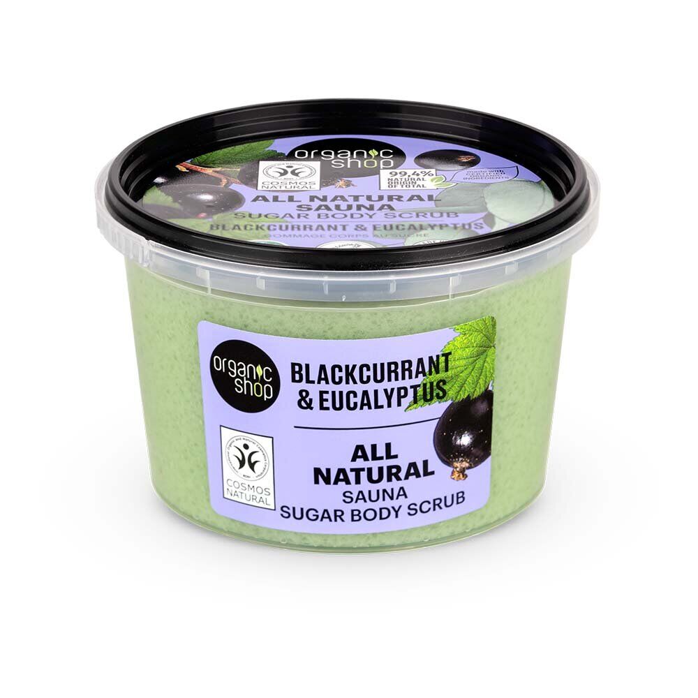 All Natural Sauna sugar body scrub Blackcurrant & Eucalyptus 250ml