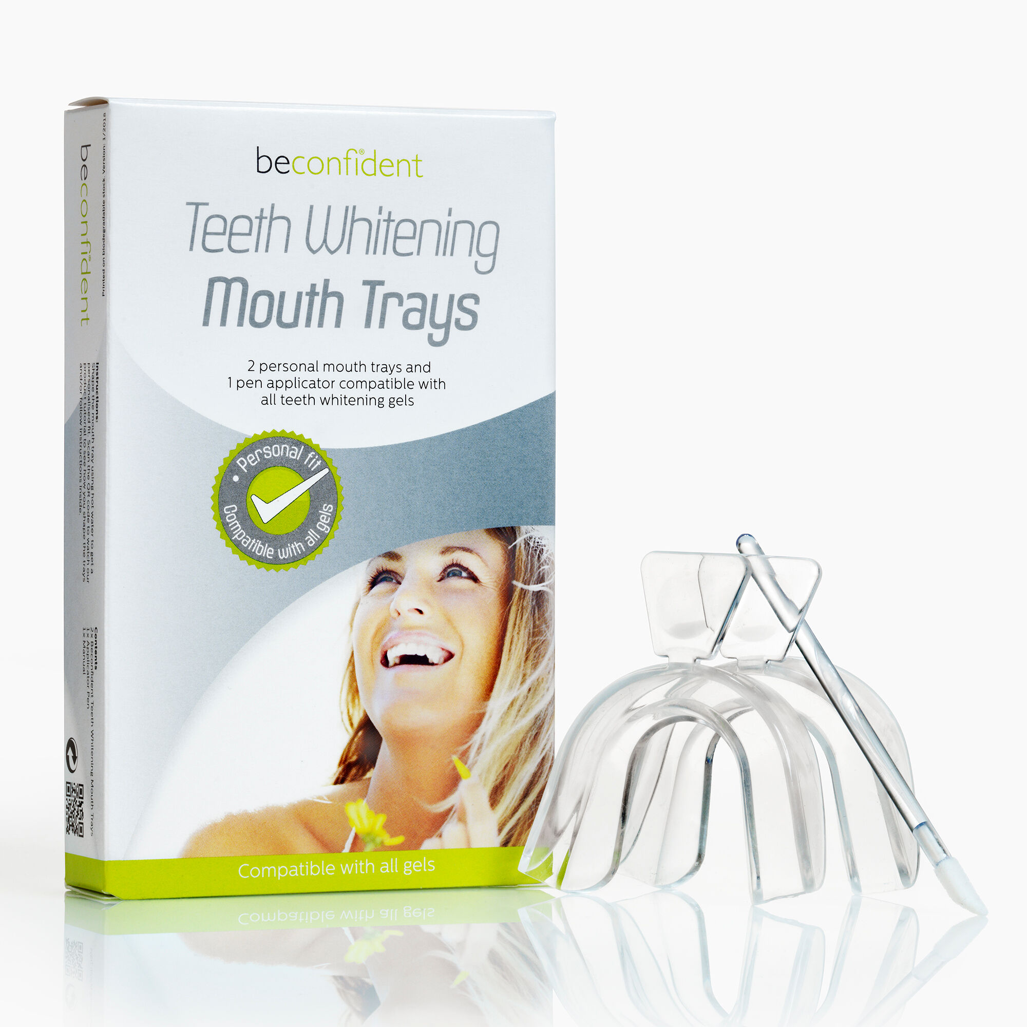 Teeth Whitening Mouth Trays 2-pack with pen applicator