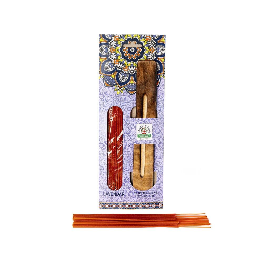Rökelsepinnar med rökelsehållare Lavender