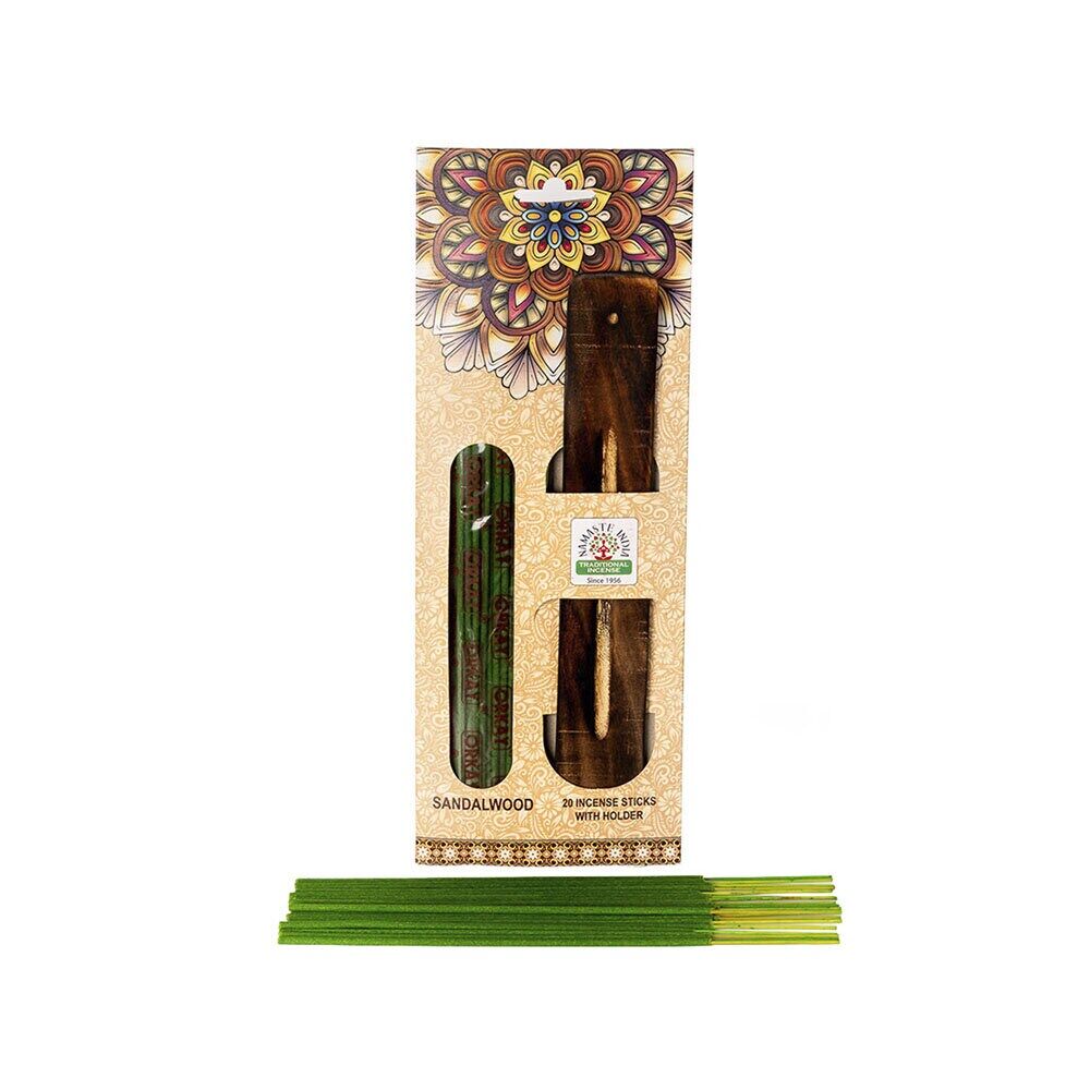 Rökelsepinnar med rökelsehållare Sandalwood