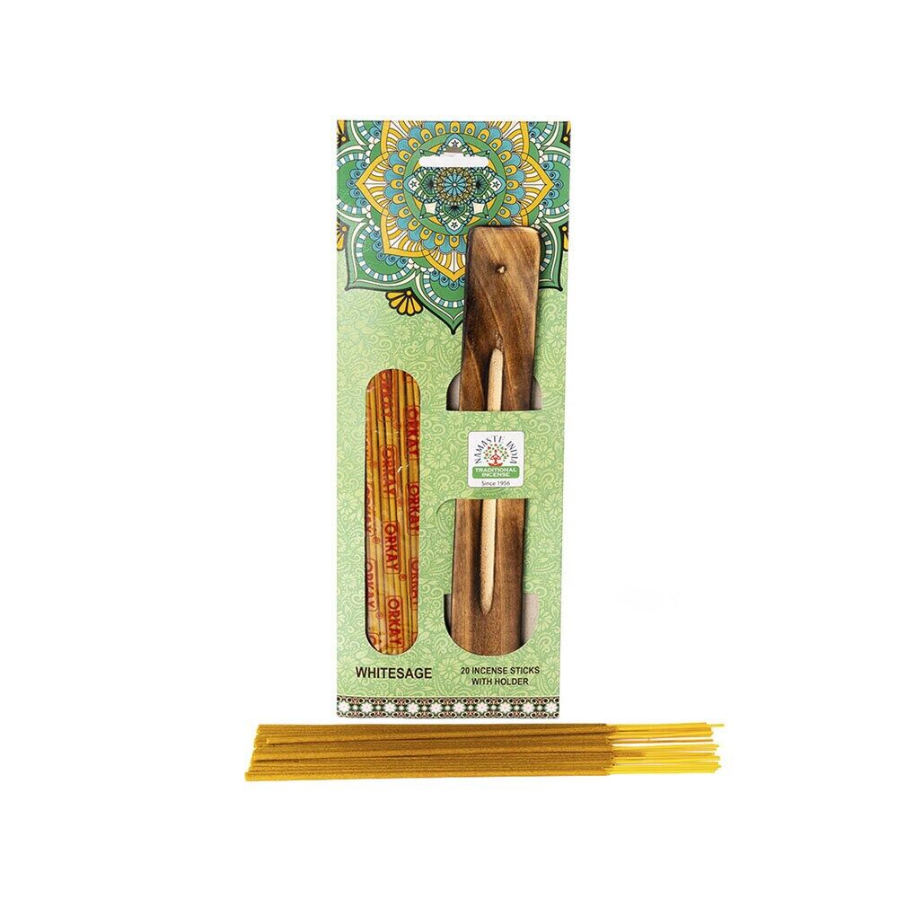 Rökelsepinnar med rökelsehållare White Sage