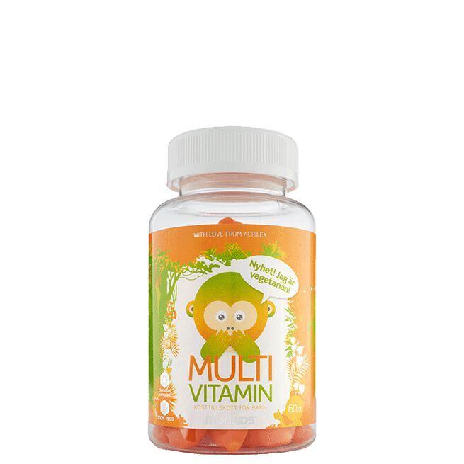 Monkids Multivitamin + Apelsin Barn 60 tabletter