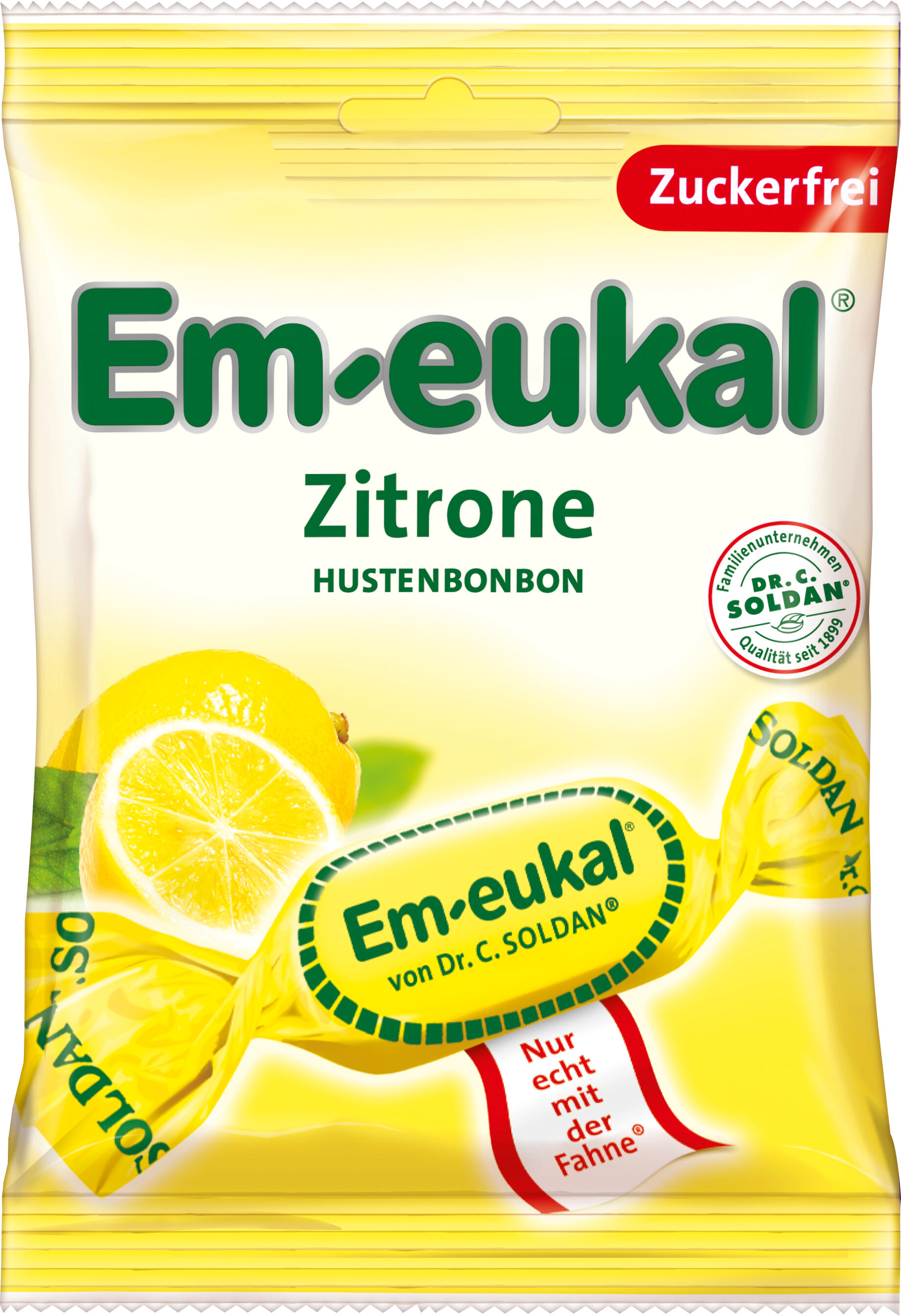 Sockerfri Halstablett Citron 75g - Em-eukal
